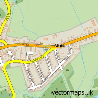 Street map sample of Allanton, Lanarkshire