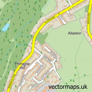 Street map sample of Allaston, Gloucestershire