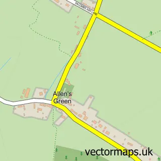 Street map sample of Allen's Green, Hertfordshire