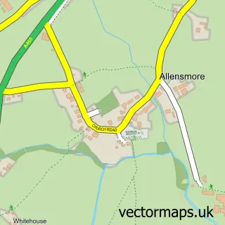 Street map sample of Allensmore, Herefordshire