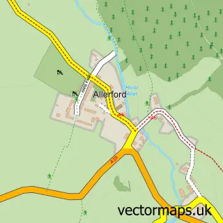 Street map sample of Allerford, Somerset