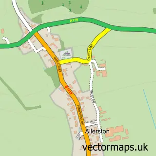 Street map sample of Allerston, North Yorkshire