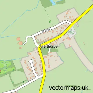 Street map sample of Allerthorpe, East Riding of Yorkshire