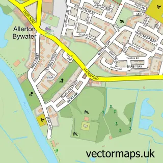 Street map sample of Allerton Bywater, West Yorkshire