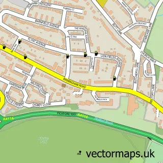 Street map sample of Allesley, West Midlands