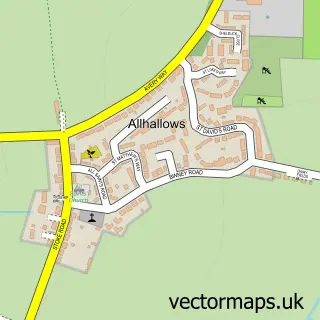Street map sample of Allhallows, Kent
