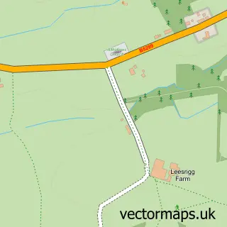 Street map sample of Allhallows, Cumbria