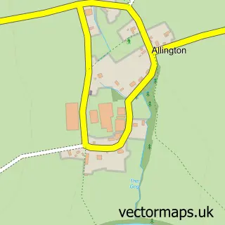 Street map sample of Allington, Wiltshire