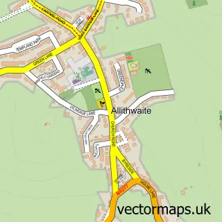 Street map sample of Allithwaite, Cumbria