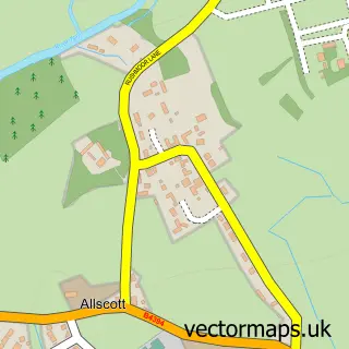 Street map sample of Allscott, Shropshire