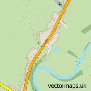 Street map sample of Alltyblaca, Dyfed