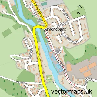 Street map sample of Almondbank, Perth and Kinross