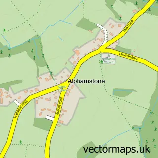 Street map sample of Alphamstone, Essex
