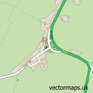 Street map sample of Alpheton, Suffolk
