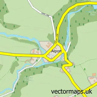 Street map sample of Alport, Derbyshire