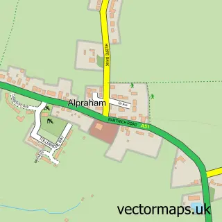 Street map sample of Alpraham, Cheshire