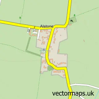 Street map sample of Alstone, Gloucestershire