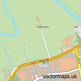 Street map sample of Altham, Lancashire