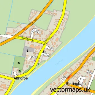 Street map sample of Althorpe, Lincolnshire