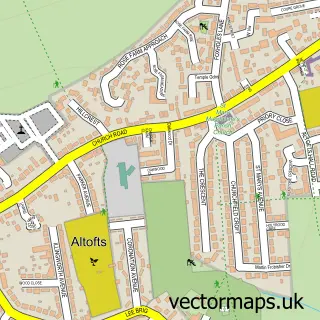 Street map sample of Altofts, West Yorkshire