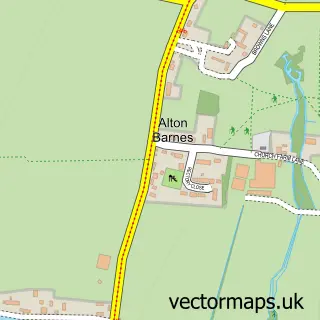 Street map sample of Alton Barnes, Wiltshire