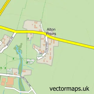 Street map sample of Alton Priors, Wiltshire