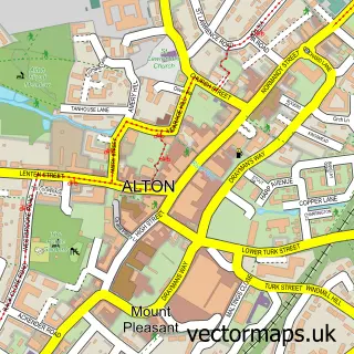 Street map sample of Alton, Hampshire