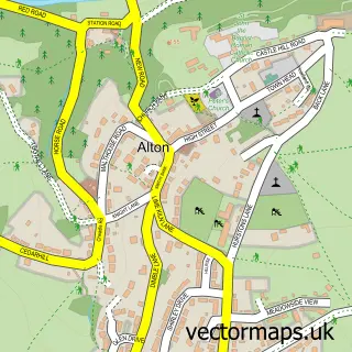 Street map sample of Alton, Staffordshire