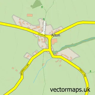 Street map sample of Alton, Derbyshire