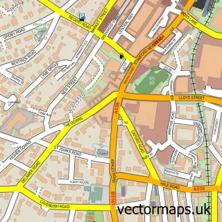 Street map sample of Altrincham, Greater Manchester