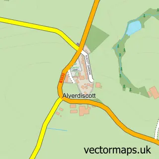 Street map sample of Alverdiscott, Devon