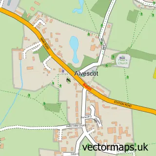 Street map sample of Alvescot, Oxfordshire