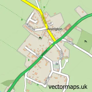 Street map sample of Alvington, Gloucestershire