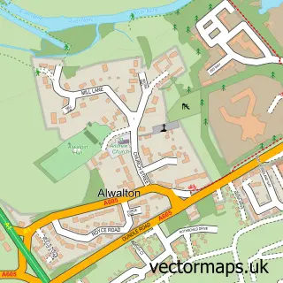 Street map sample of Alwalton, Cambridgeshire