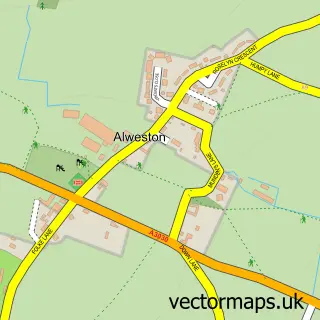 Street map sample of Alweston, Dorset