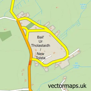Street map sample of Am Baile Ùr, Western Isles