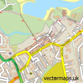 Street map sample of Amble, Northumberland