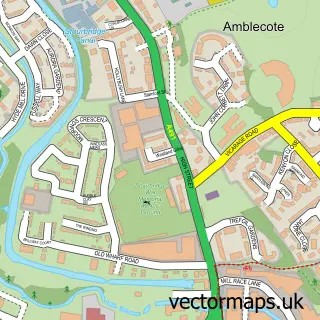 Street map sample of Amblecote, West Midlands