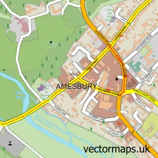 Street map sample of Amesbury, Wiltshire