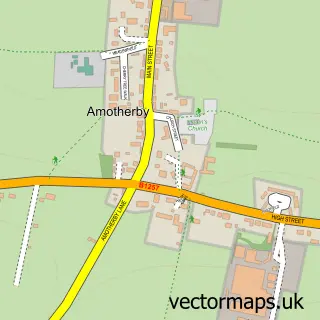 Street map sample of Amotherby, North Yorkshire