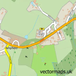 Street map sample of Ampfield, Hampshire