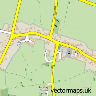 Street map sample of Ampney Crucis, Gloucestershire