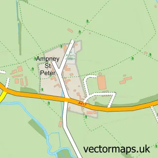 Street map sample of Ampney St. Peter, Gloucestershire