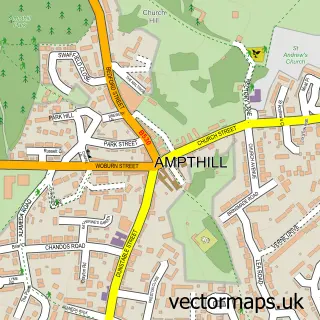 Street map sample of Ampthill, Bedfordshire