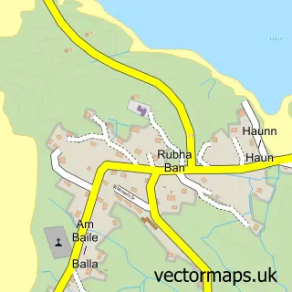 Street map sample of An Rubha Bàn, Western Isles