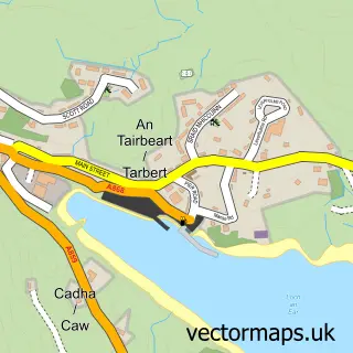 Street map sample of An Tairbeart, Western Isles