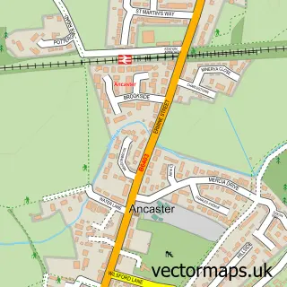 Street map sample of Ancaster, Lincolnshire
