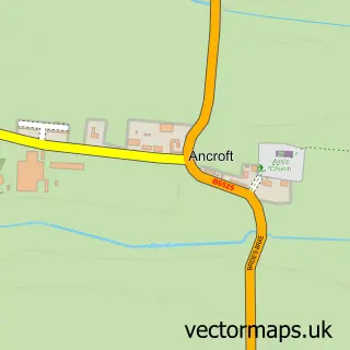 Street map sample of Ancroft, Northumberland