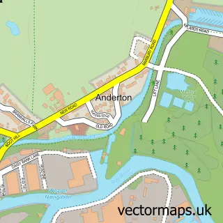 Street map sample of Anderton, Cheshire