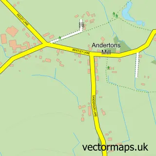 Street map sample of Andertons Mill, Lancashire
